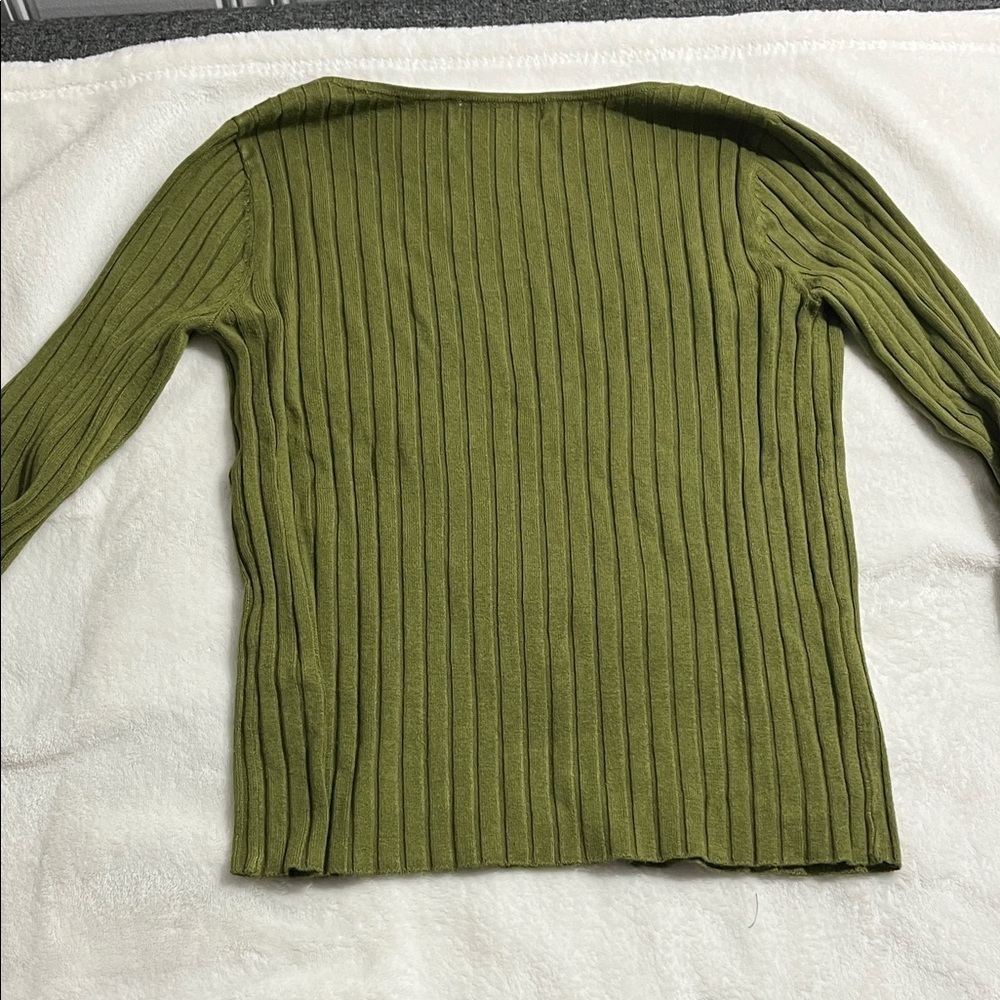 Joe Fresh Olive Ribbed Knit Top - Picture 4 of 4